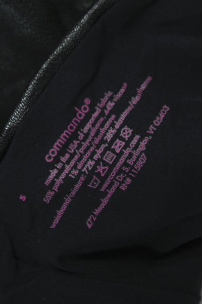 Commando Womens Capri Leggings Black Solid 55% Polyurethane Size S