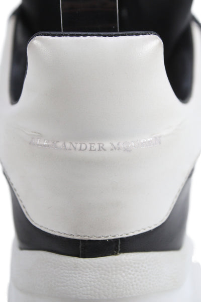 Alexander McQueen Womens Leather Runner Sneakers Black White Size 37 7 D
