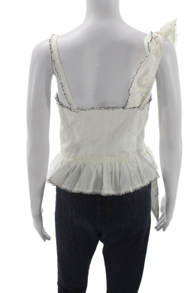 Ulla Johnson Women White Cotton Camisole Square Neck Sleeveless Bohemian Size 4