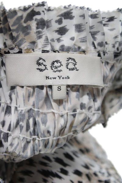 Sea New York Womens Tunic Blouse Multicolor Animal Print Cotton Size S