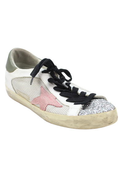 Golden Goose Deluxe Brand Womens Superstar Geometric Sneakers White Size EUR 37