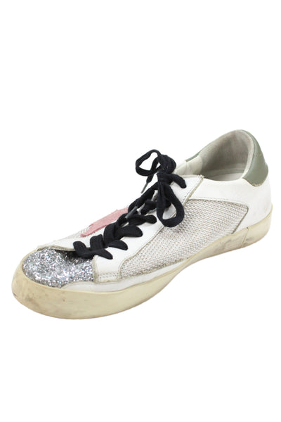 Golden Goose Deluxe Brand Womens Superstar Geometric Sneakers White Size EUR 37