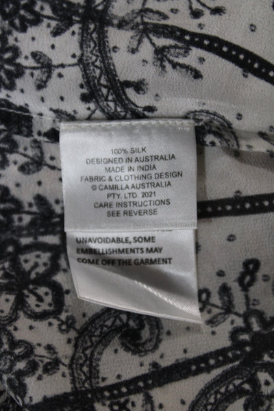 Camilla Womens Maxi Dress Multicolor Sleeveless V-Neck 100% Silk Size XS