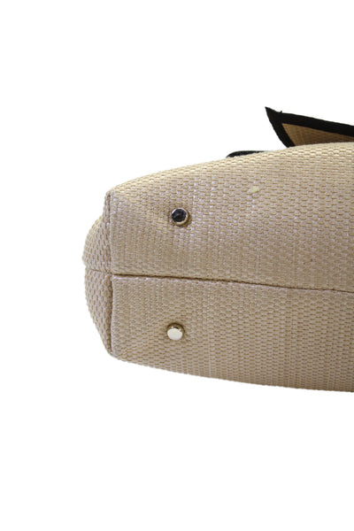 Kate Spade New York Womens Bow Front Tote Shoulder Handbag Beige Black