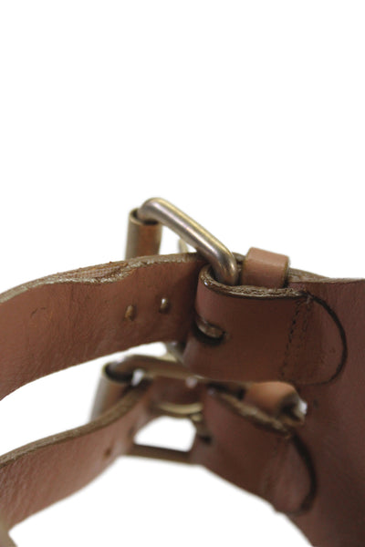 Chloe Womens Leather Platform Slingbacks Wedge Sandals Beige Size 37 7