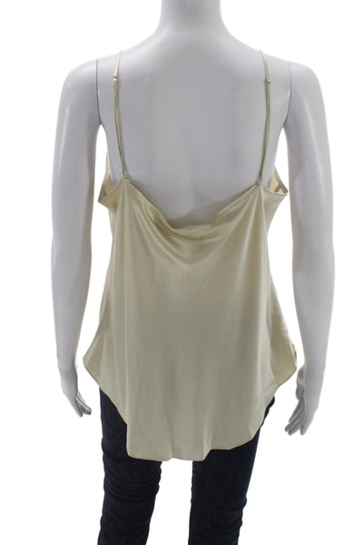 Cinq à Sept Women Ivory Silk Cowl Neck Camisole Sleeveless Size XL