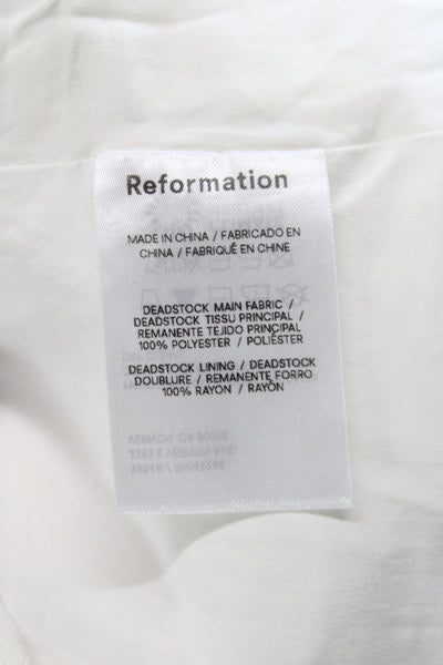 Reformation Women Ivory Floral Off Shoulder Corset Top Zip Sleeveless Size 4