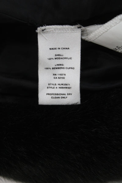 Helmut Lang Womens Black Bomber Jacket Zip Long Sleeve 100% Modacrylic Size S