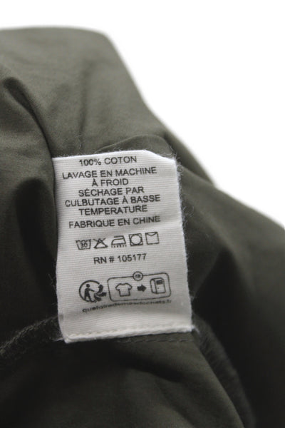 Ulla Johnson Womens A-Line Midi Skirt Green Cotton Drawstring Size 4