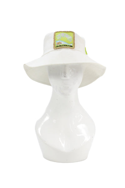 Zimmermann Unisex Adults Cotton Embroidered Bucket Hat Beige Size OS