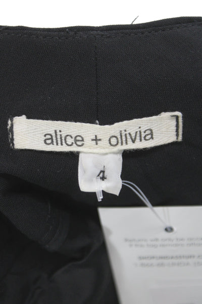 Alice + Olivia Women Black Dress Pants Zip Closure Classic Solid Size 4