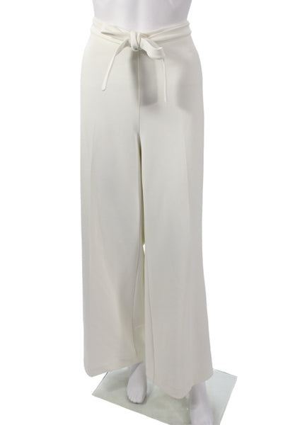 Tahari Women Dress Pants White Tie Waist Classic Size 12