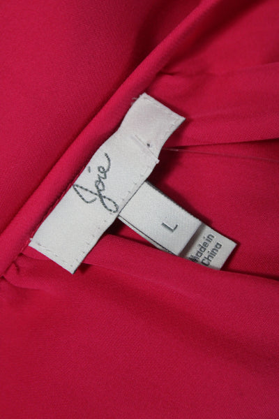 Joie Women Tunic Blouse Pink Silk V-Neck Long Sleeve Size L