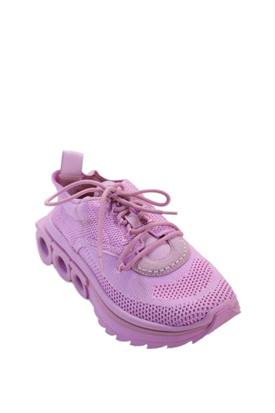 Ferragamo Women's Nima Knit Low-Top Platform Sneakers Pink Size 6