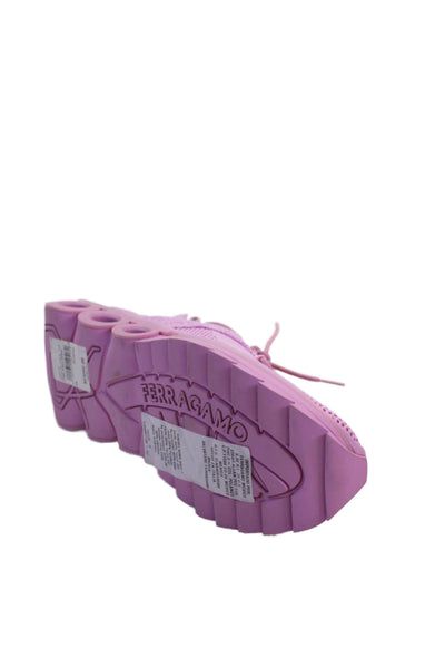Ferragamo Women's Nima Knit Low-Top Platform Sneakers Pink Size 6