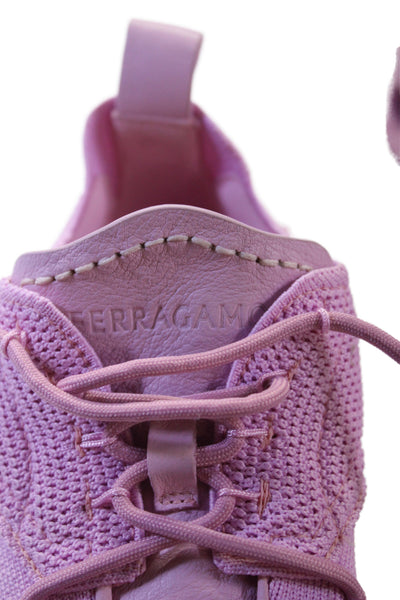 Ferragamo Women's Nima Knit Low-Top Platform Sneakers Pink Size 6