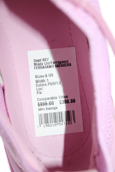 Ferragamo Women's Nima Knit Low-Top Platform Sneakers Pink Size 6