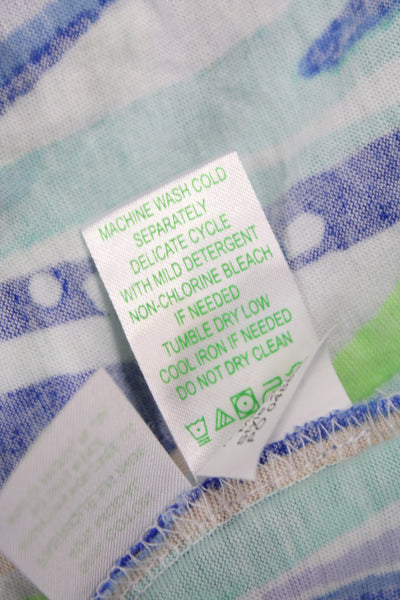 Lilly Pulitzer Women Jersey Striped Blue Tank Scoop Neck Sleeveless Size XS