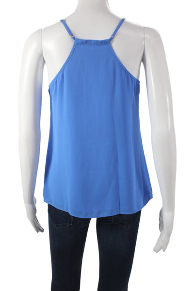 Lilly Pulitzer Women Blue V-Neck Sleeveless Camisole Solid Polyester Size XS
