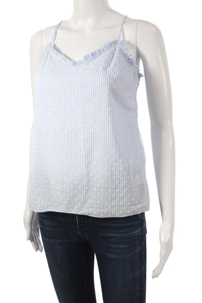 Lilly Pulitzer Women Striped Cotton V Neck Camisole Sleeveless Blue Size 00