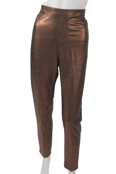 Soft Surroundings Womens Brown Metallic Pull On Jeggings Size L