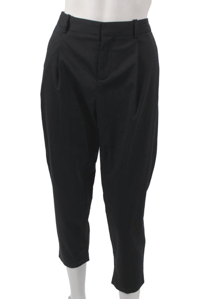 Nili Lotan Women Black Striped Virgin Wool Ankle Pants Business Size 4