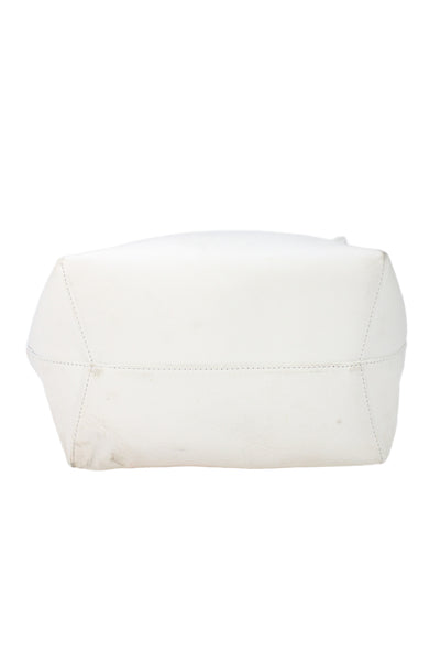 Mansur Gavriel Womens Leather Drawstring Bucket Handbag White