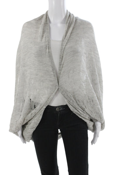 3.1 Phillip Lim Women Cardigan Cowl Neck Long Sleeve Gray Silk Blend Size L