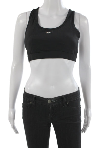 Reebok Womens Spandex Raceback Sports Bra Black Size M