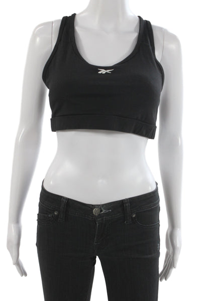 Reebok Womens Spandex Raceback Sports Bra Black Size L