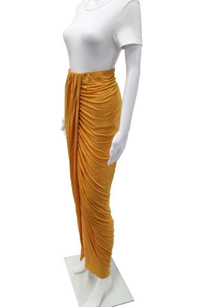 Yigal Azrouel Women Bohemian Maxi Skirt Yellow Rayon Size 1