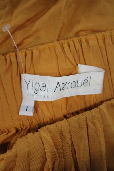 Yigal Azrouel Women Bohemian Maxi Skirt Yellow Rayon Size 1