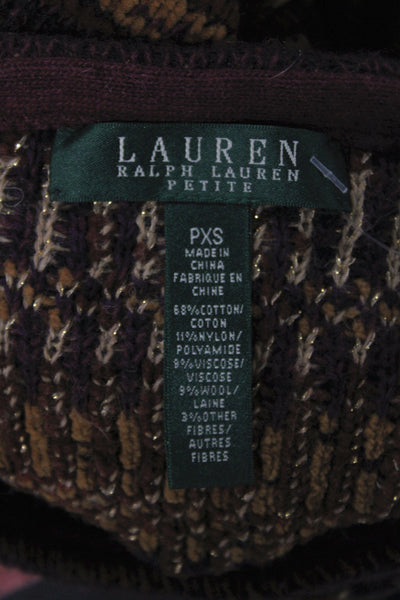 Lauren Ralph Lauren Women Pullover Multi Geo Boatneck Longsleeve Boho Size PXS