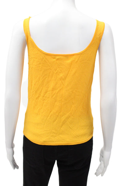 Calvin Klein Women Yellow Square Neck Basic Tank Rayon Size XS