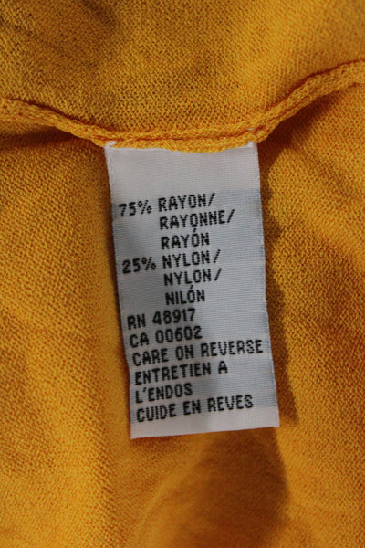Calvin Klein Women Yellow Square Neck Basic Tank Rayon Size XS
