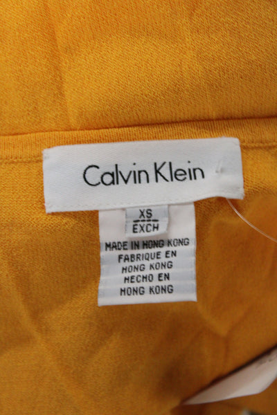 Calvin Klein Women Yellow Square Neck Basic Tank Rayon Size XS