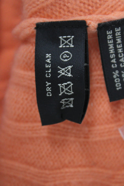 Ralph Lauren Womens Pullover V-Neck 100% Cashmere Orange Size XS