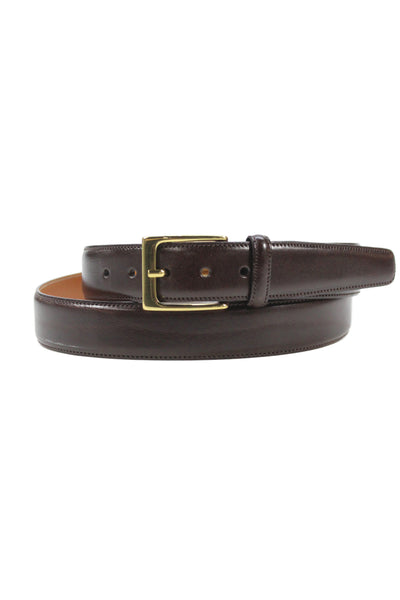 Trafalgar Mens Leather Gold Tone Buckle Belt Brown Size 40