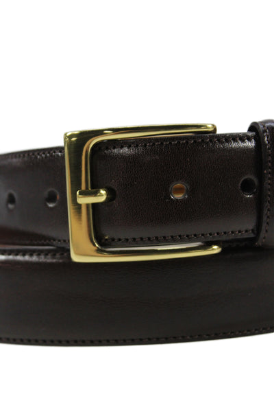 Trafalgar Mens Leather Gold Tone Buckle Belt Brown Size 40