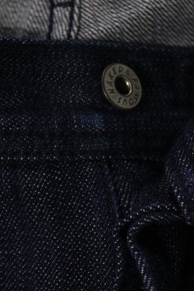 Naked & Famous Men Blue Tapered Selvedge Cotton Jeans Size 30