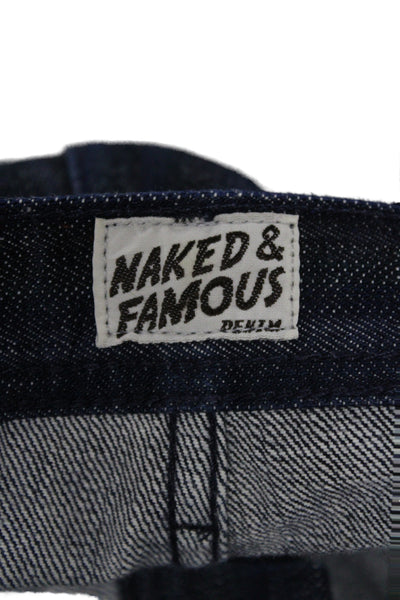 Naked & Famous Men Blue Tapered Selvedge Cotton Jeans Size 30