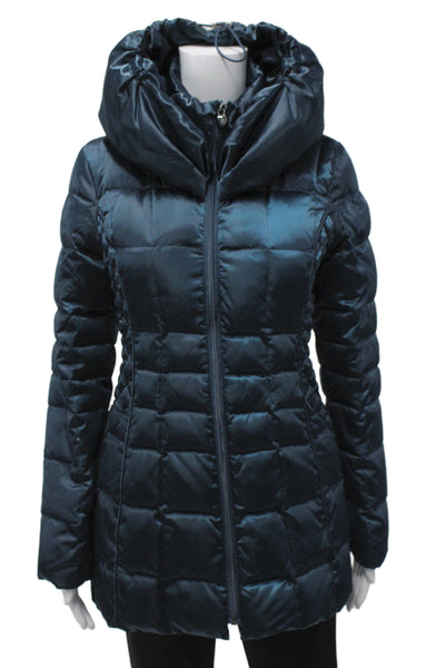 Laundry by Shelli Segal Women Puffer Jacket Blue Animal Print Size XS
