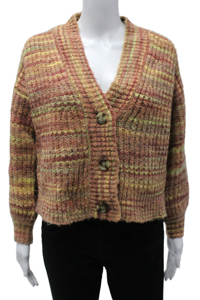 Madewell Women Cardigan Multicolor Striped V-Neck Long Sleeve Size 2XS