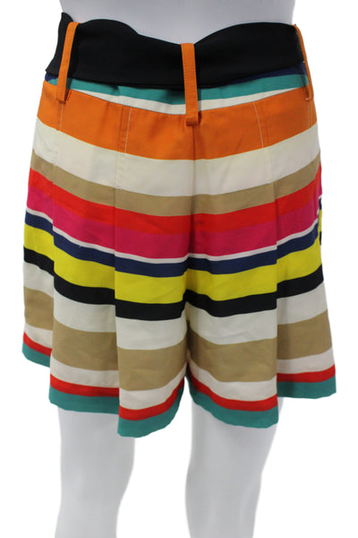 Alice + Olivia Womens Paperbag Striped Multicolor Tie Waist Shorts Size 4