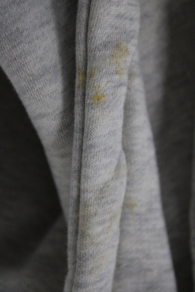 Zara Women Pullover Hoodie Gray Cotton Drawstring Crew Neck Long Sleeve Size S