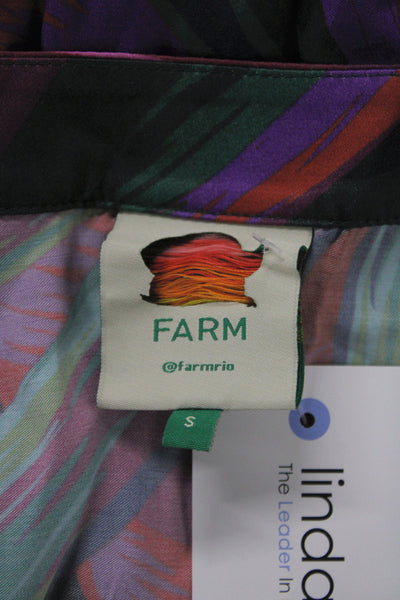 Farm Rio Womens Maxi Skirt Multicolor Floral Viscose Tropical Zip Long Size S