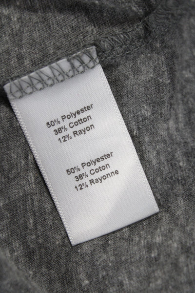Cinq à Sept Women Jersey T-Shirt Gray Crew Neck Short Sleeve Size S