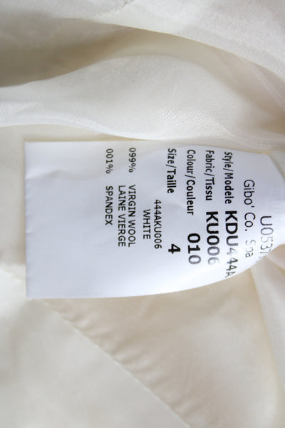 Michael Kors Womens Sheath Dress Ivory Virgin Wool Zip Short Sleeve Size 4