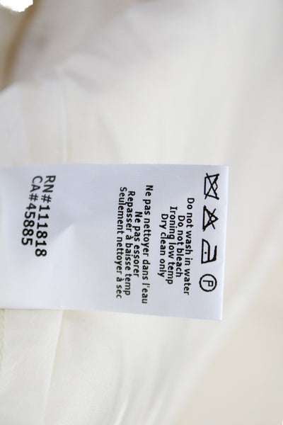 Michael Kors Womens Sheath Dress Ivory Virgin Wool Zip Short Sleeve Size 4