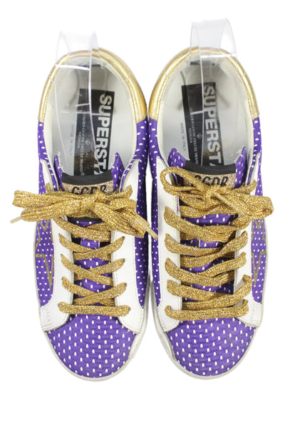 Golden Goose Deluxe Brand Womens Spotted Low Top Purple Size 36 6